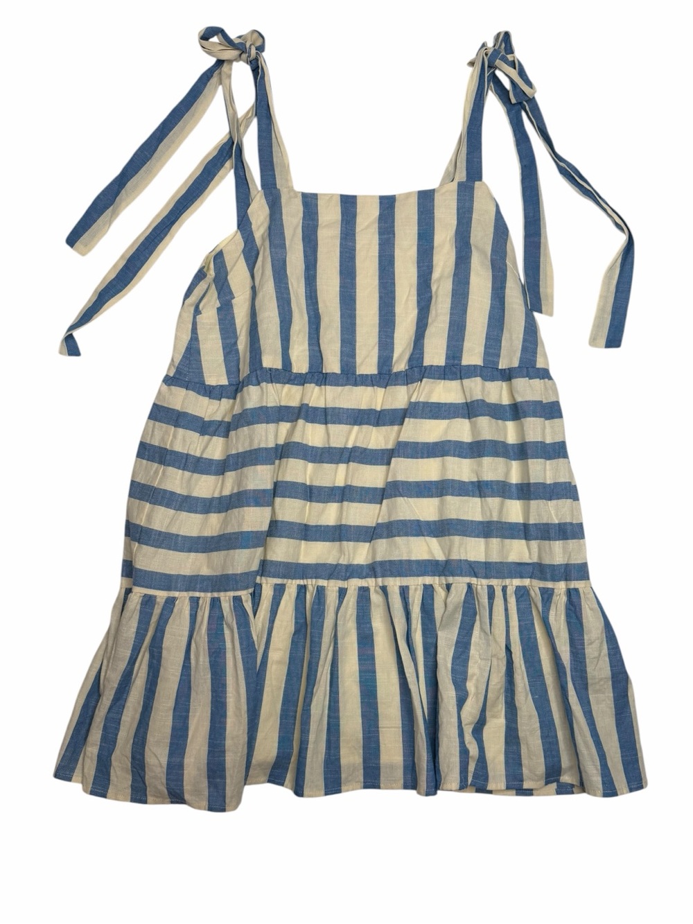 By Together Blue & White Striped Tie-Shoulder Mini Dress Size Large NWT - Picture 2 of 6